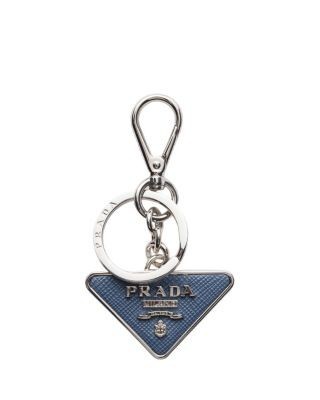 Prada Saffiano Leather and Metal Keychain