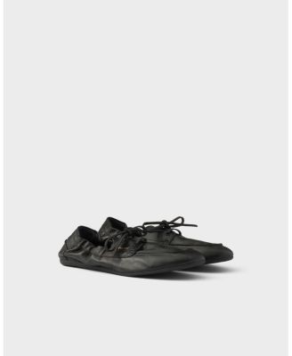 Prada Women's Shuffle Antiqued Leather Boat Shoes