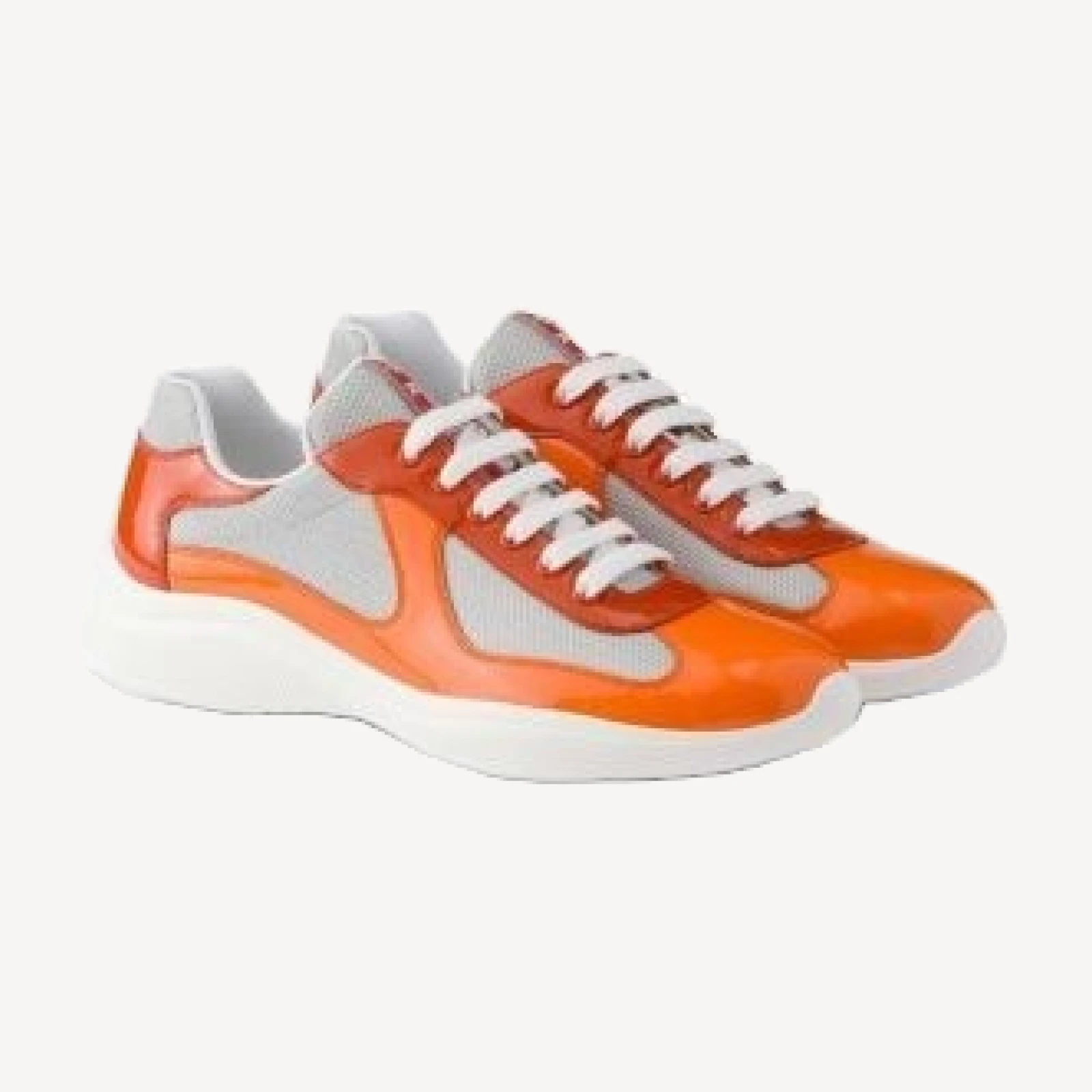 Prada Men's Patent Leather and Technical Fabric Prada America's Cup Sneakers