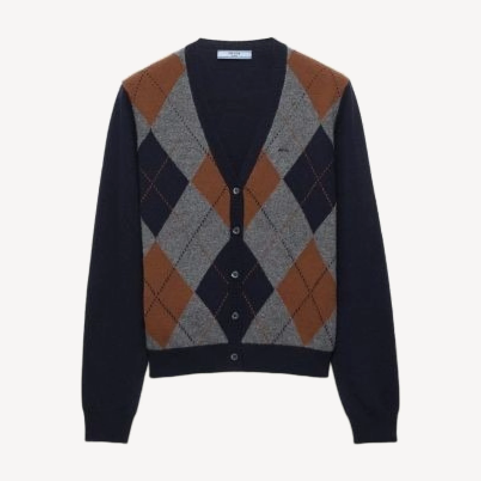 Prada Argyle Cashmere Cardigan