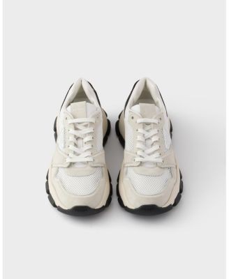 Prada Women's Mesh Fabric And Suede Sneakers