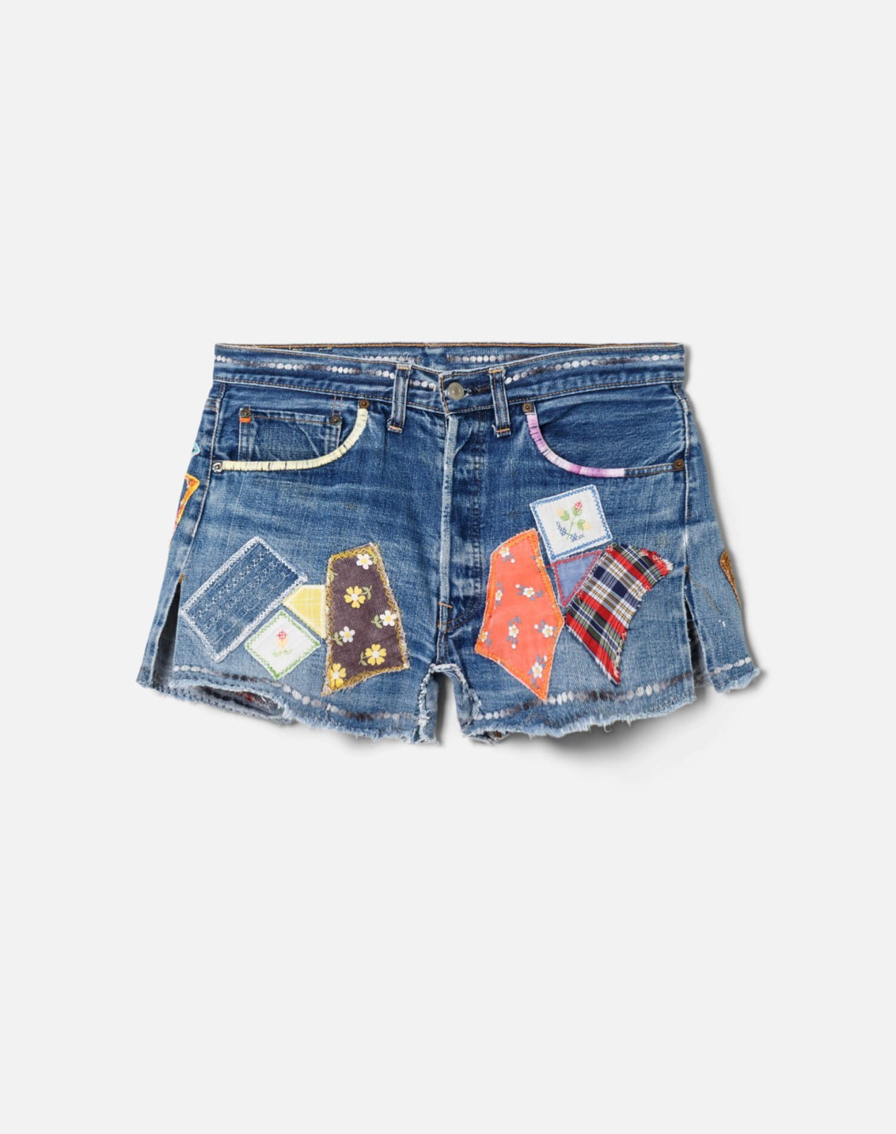 70s Selvedge Patchwork Levi's 501 Cut off Short -#50