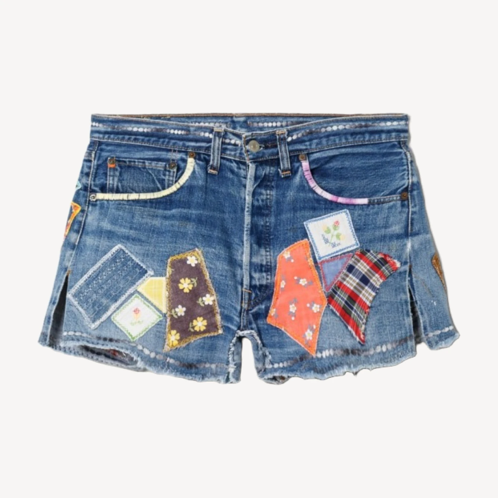 70s Selvedge Patchwork Levi's 501 Cut off Short -#50