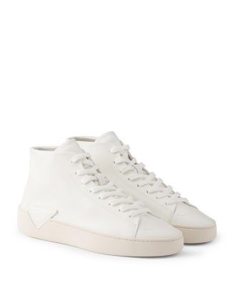 Prada Men's High-Top Leather Sneakers
