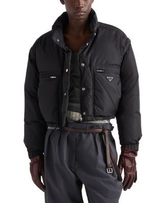 Prada Lightweight Re-Nylon Cropped Down Jacket