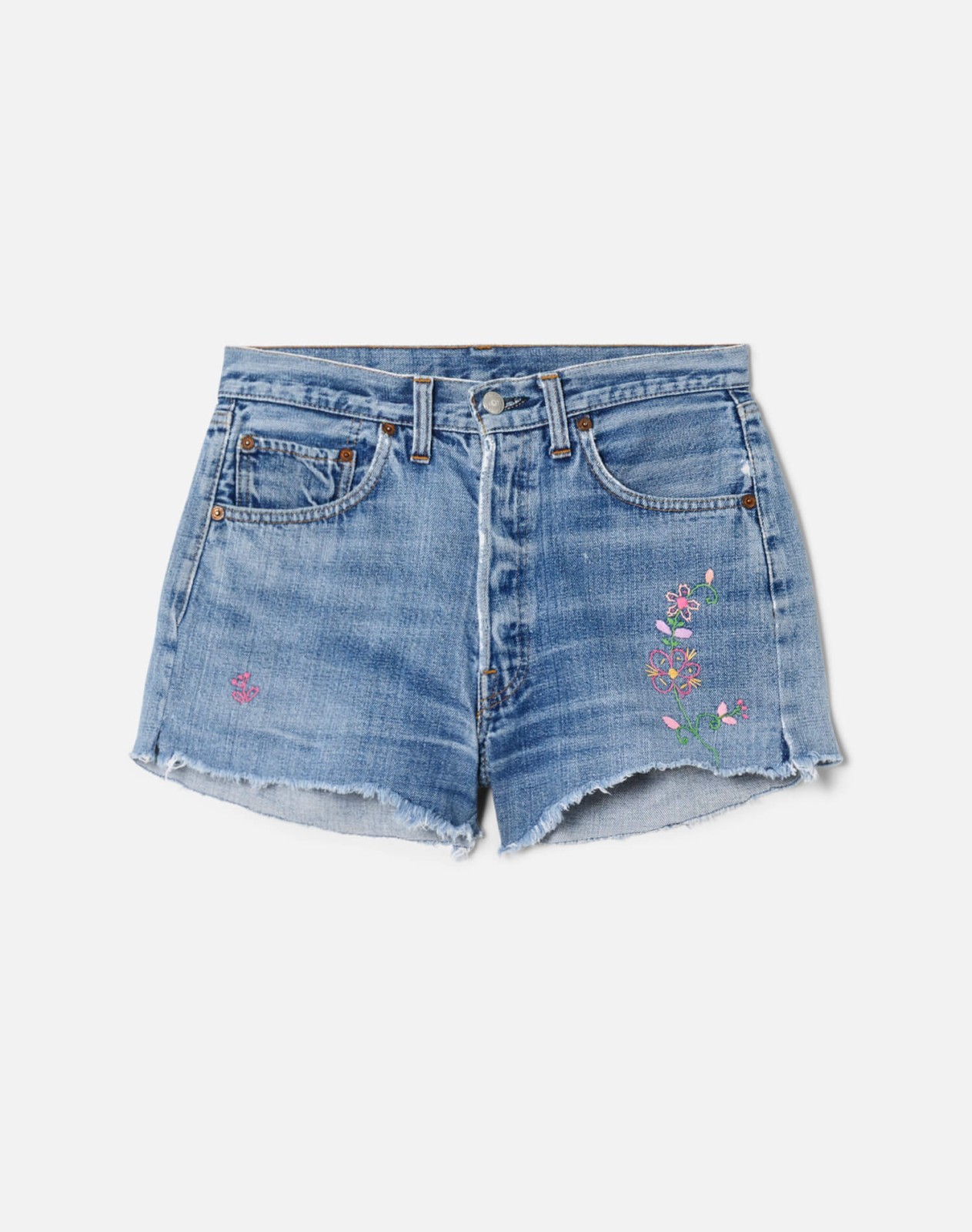 80s Embroidered Levi's 501 Cut Off Short -#54