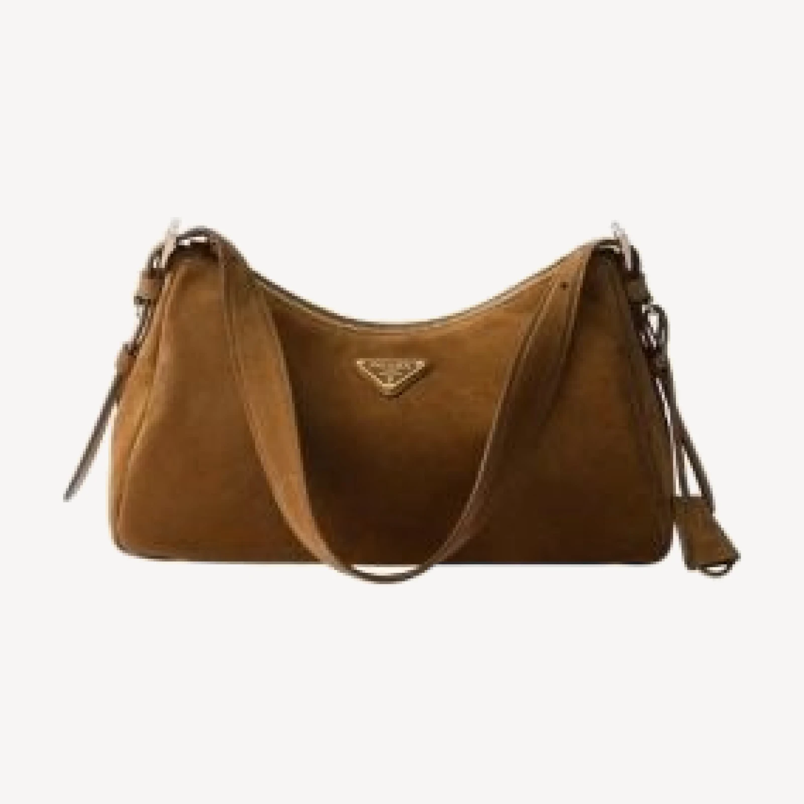 Prada Aimee Medium Suede Shoulder Bag