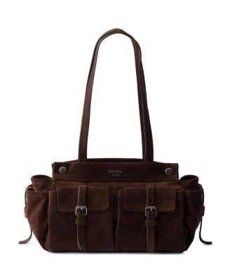 Prada Medium Suede Tote Bag