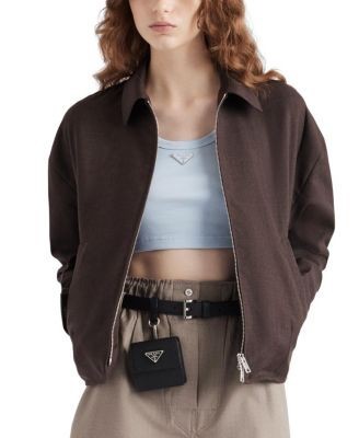 Prada Ribbed Knit Cotton Crop Top