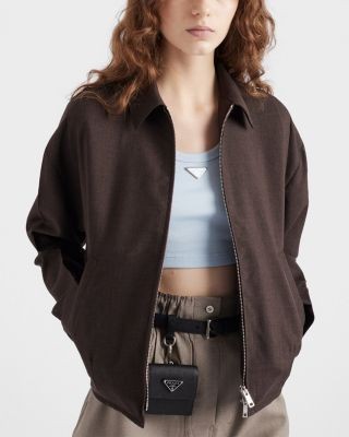 Prada Ribbed Knit Cotton Crop Top
