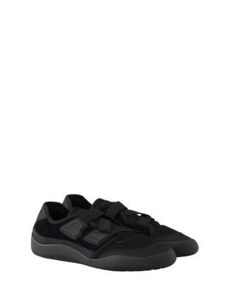 Prada Women's Speedrock Technical Mesh And Leather Sneakers