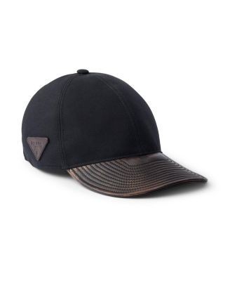 Prada Technical Cotton and Leather Baseball Cap