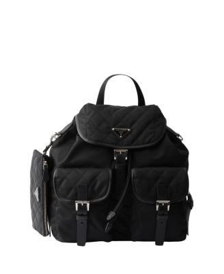 Prada Medium Quilted Re-Nylon Backpack With Saffiano Leather Trim
