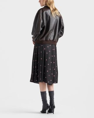 Prada Floral Print Washed Silk Dress