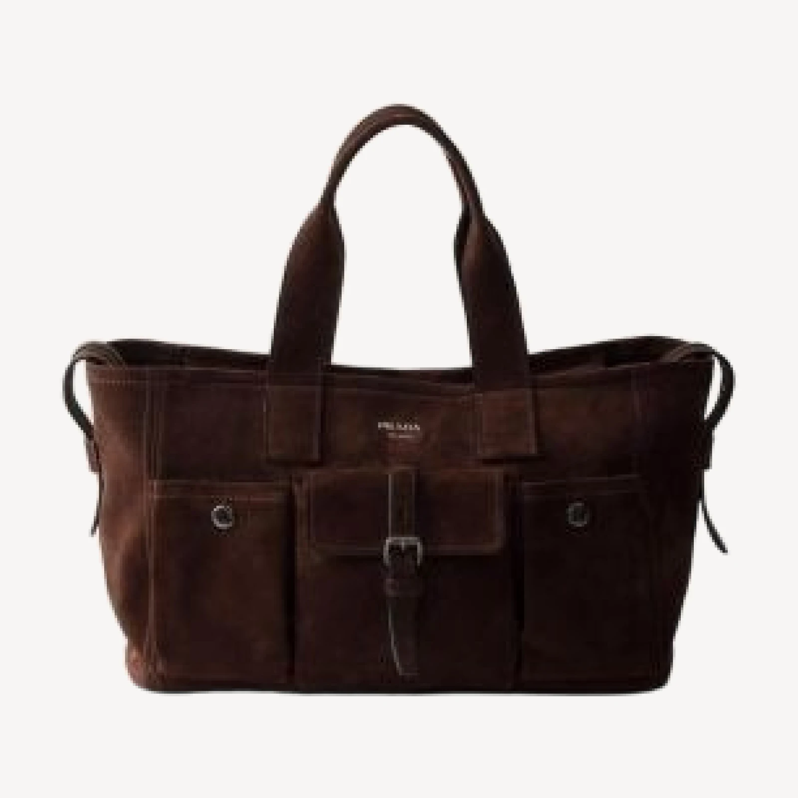 Prada Route Large Suede Tote Bag