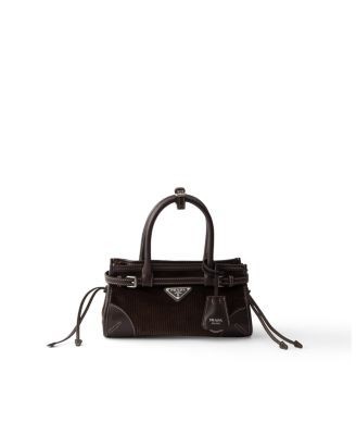 Prada Bonnie Small Corduroy and Leather Handbag