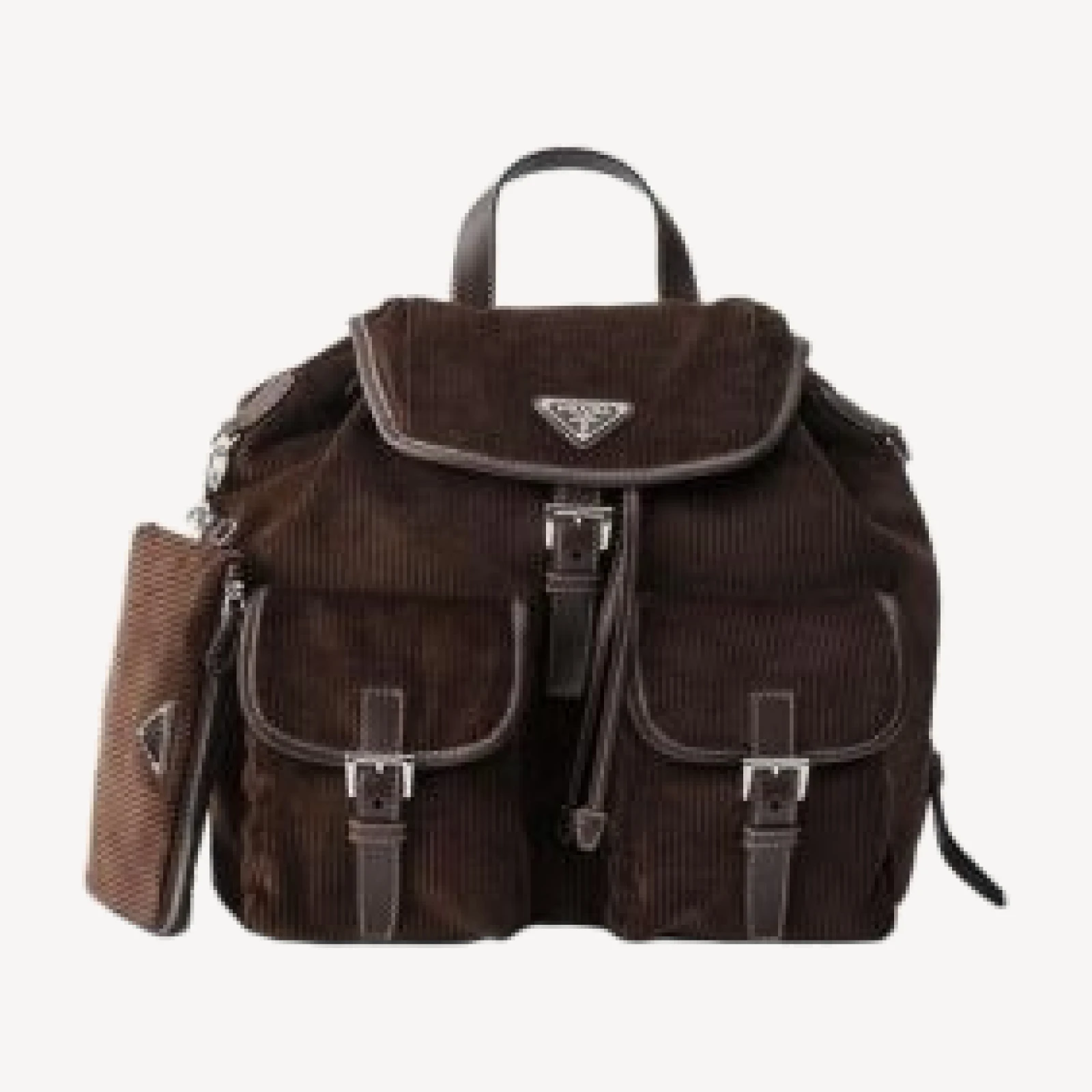 Prada Medium Corduroy and Leather Backpack