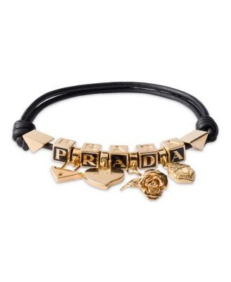 Prada Nappa Leather and Metal Bracelet