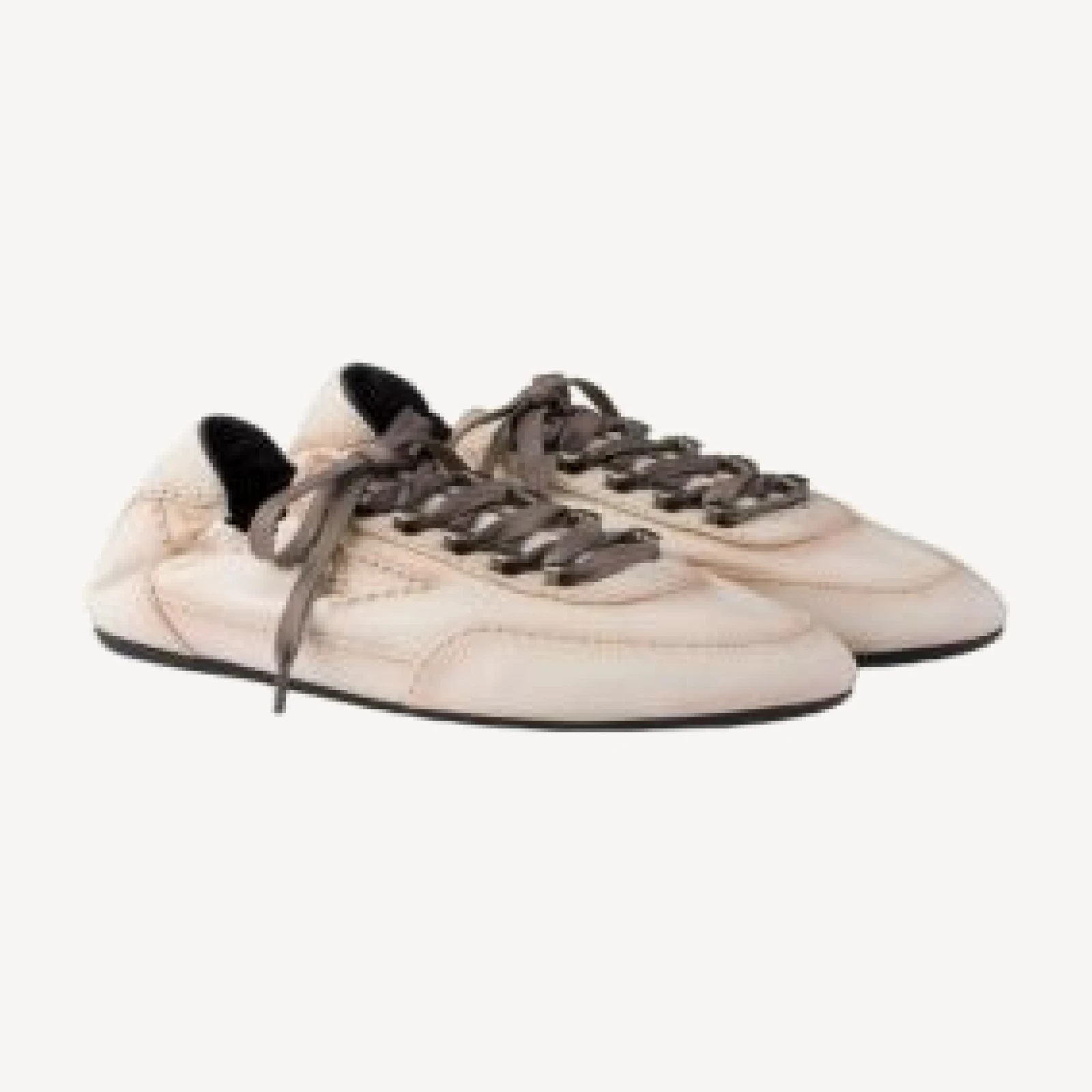 Prada Men's Collapse Antiqued Nappa Leather Sneakers With Hooks