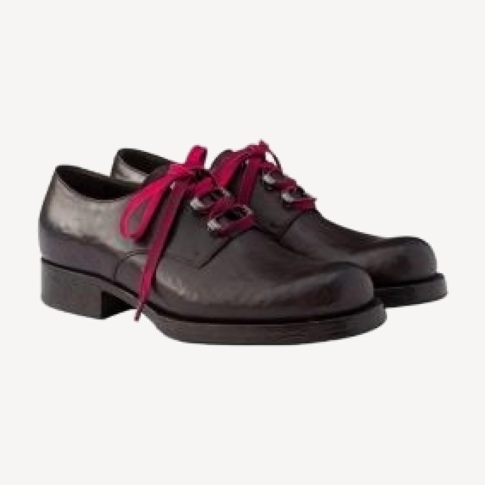Prada Men's Antiqued Leather Lace-Up Shoes