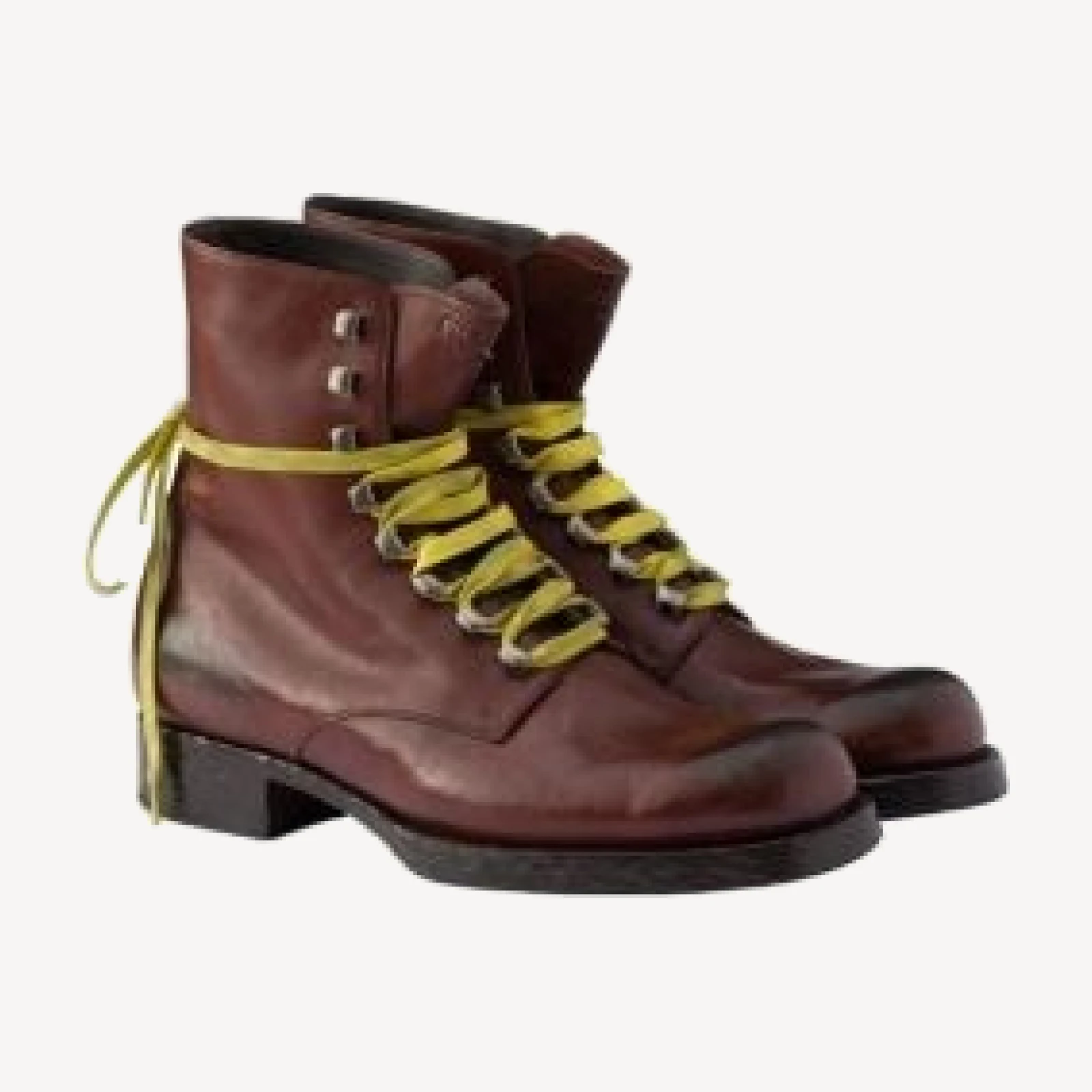 Prada Men's Leather Laced Booties