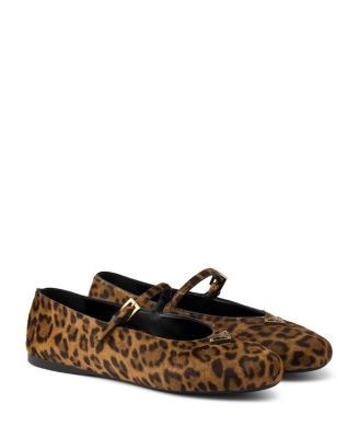 Prada Women's Printed Leather Ballerinas
