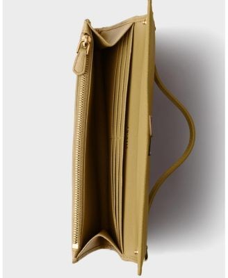 Prada Saffiano Leather Wallet With Shoulder Strap