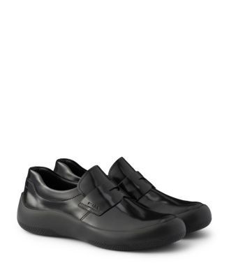 Prada Men's Brushed Leather Loafers