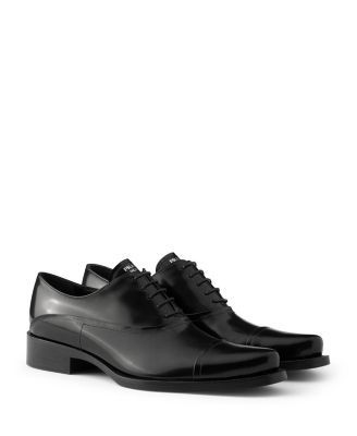 Prada Women's Brushed Leather Lace-Up Shoes