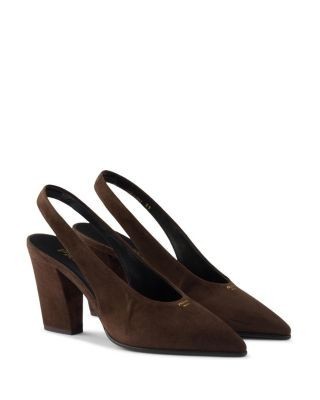 Prada Women's Suede Slingback Pumps