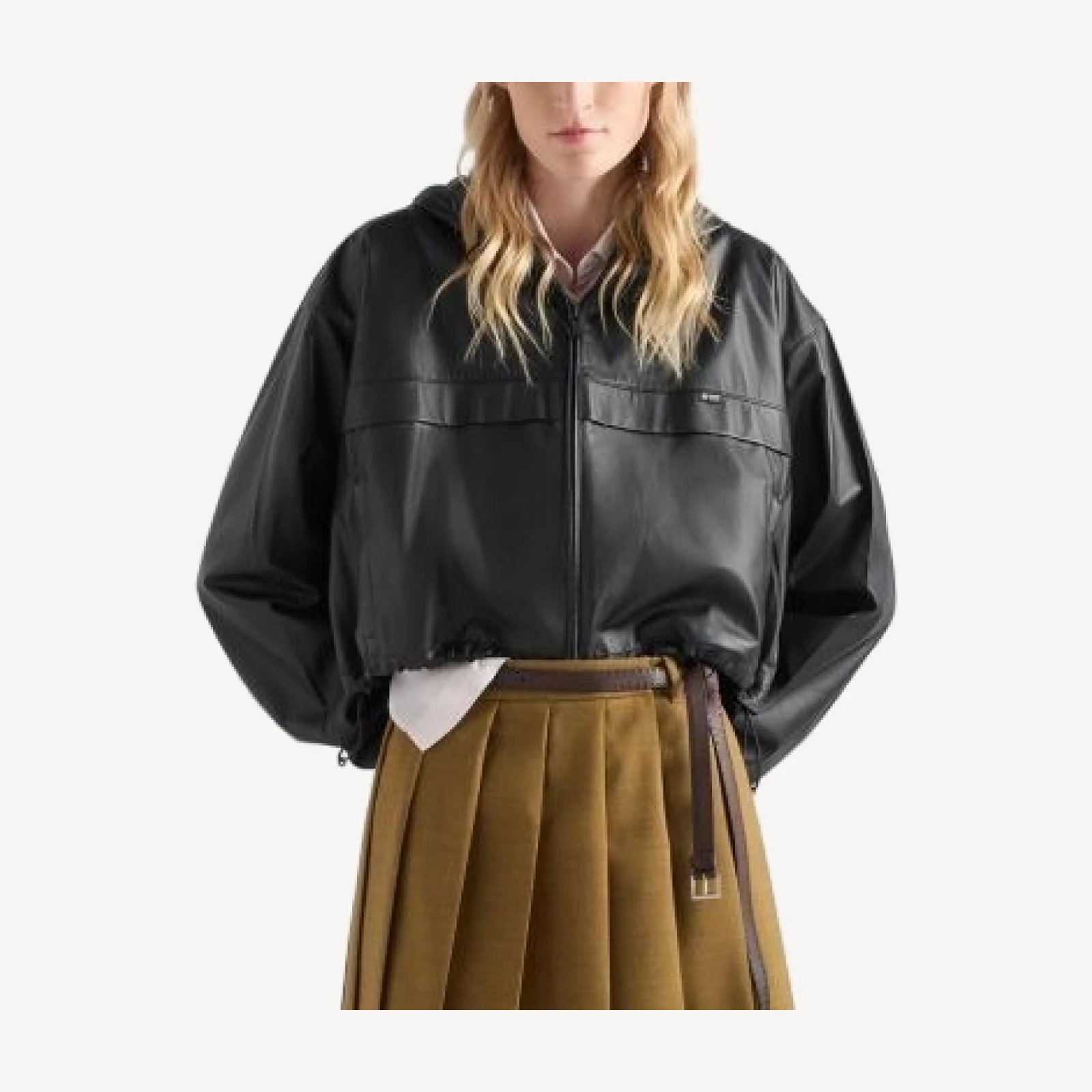 Prada Hooded Nappa Leather Jacket