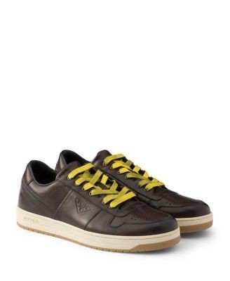 Prada Men's Downtown Aged Leather Sneakers