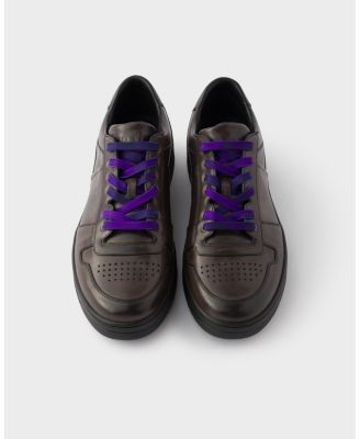 Prada Men's Downtown Aged Leather Sneakers