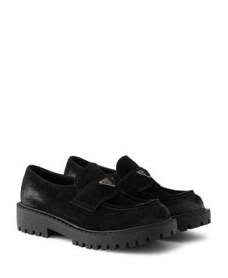 Prada Men's Aged Suede Loafers