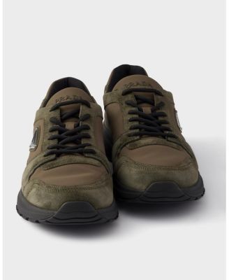 Prada Men's Prax Suede and Re-Nylon Sneakers