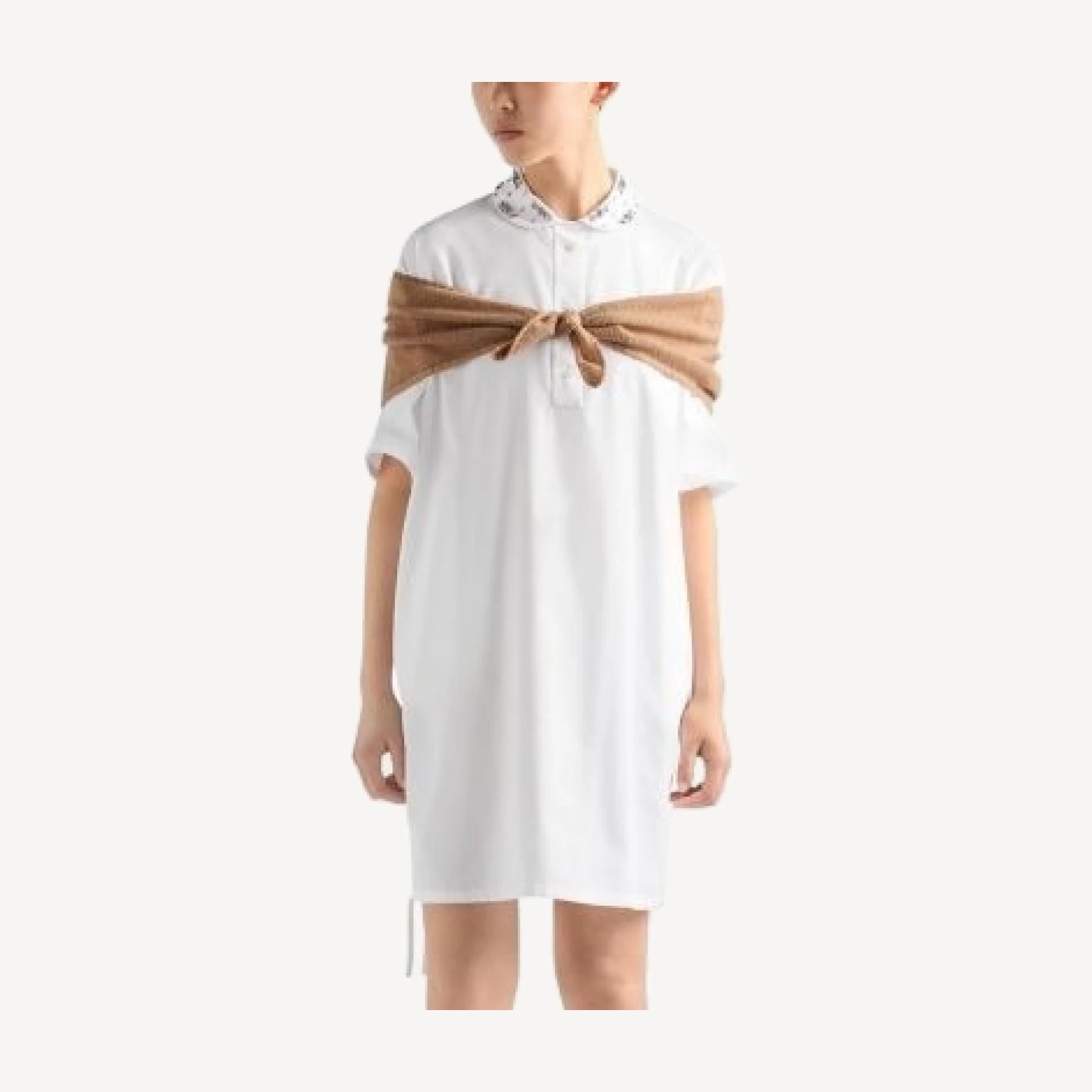 Prada Embroidered Poplin Mini Dress