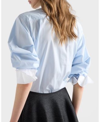 Prada Embroidered Poplin Shirt