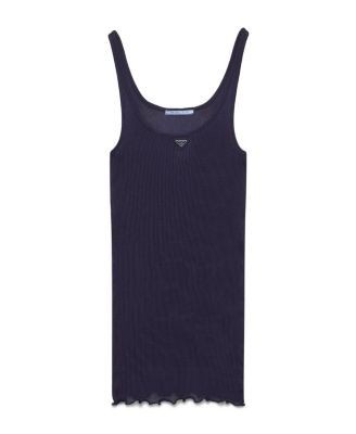 Prada Ribbed Knit Silk Tank Top