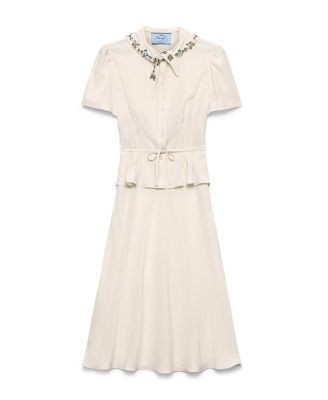 Prada Embroidered Marocain Dress