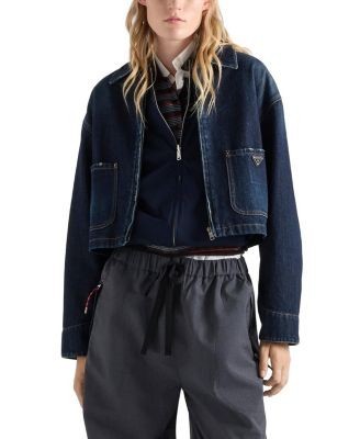 Prada Cropped Denim Blouson Jacket