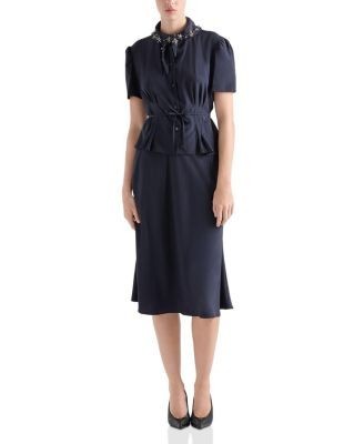 Prada Embroidered Marocain Dress