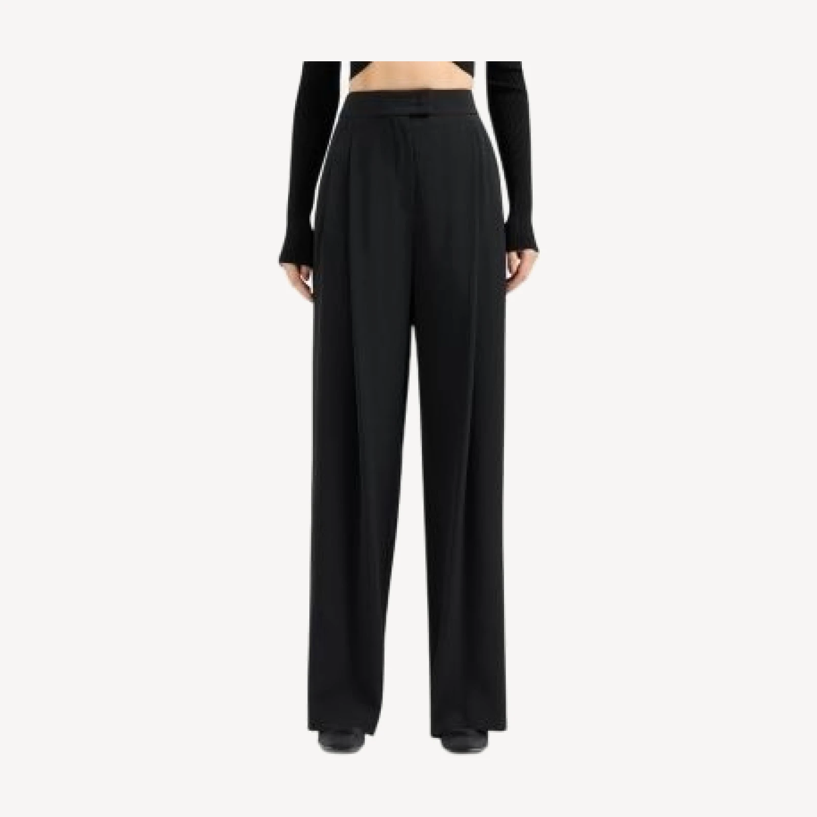 Emporio Armani Pleated Waist Satin Pants