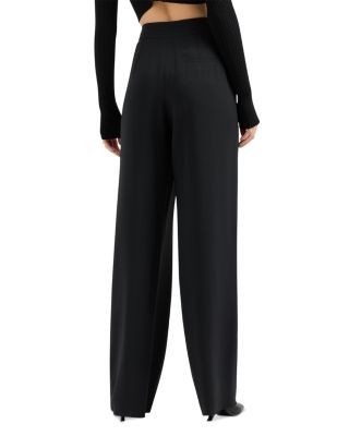Emporio Armani Pleated Waist Satin Pants