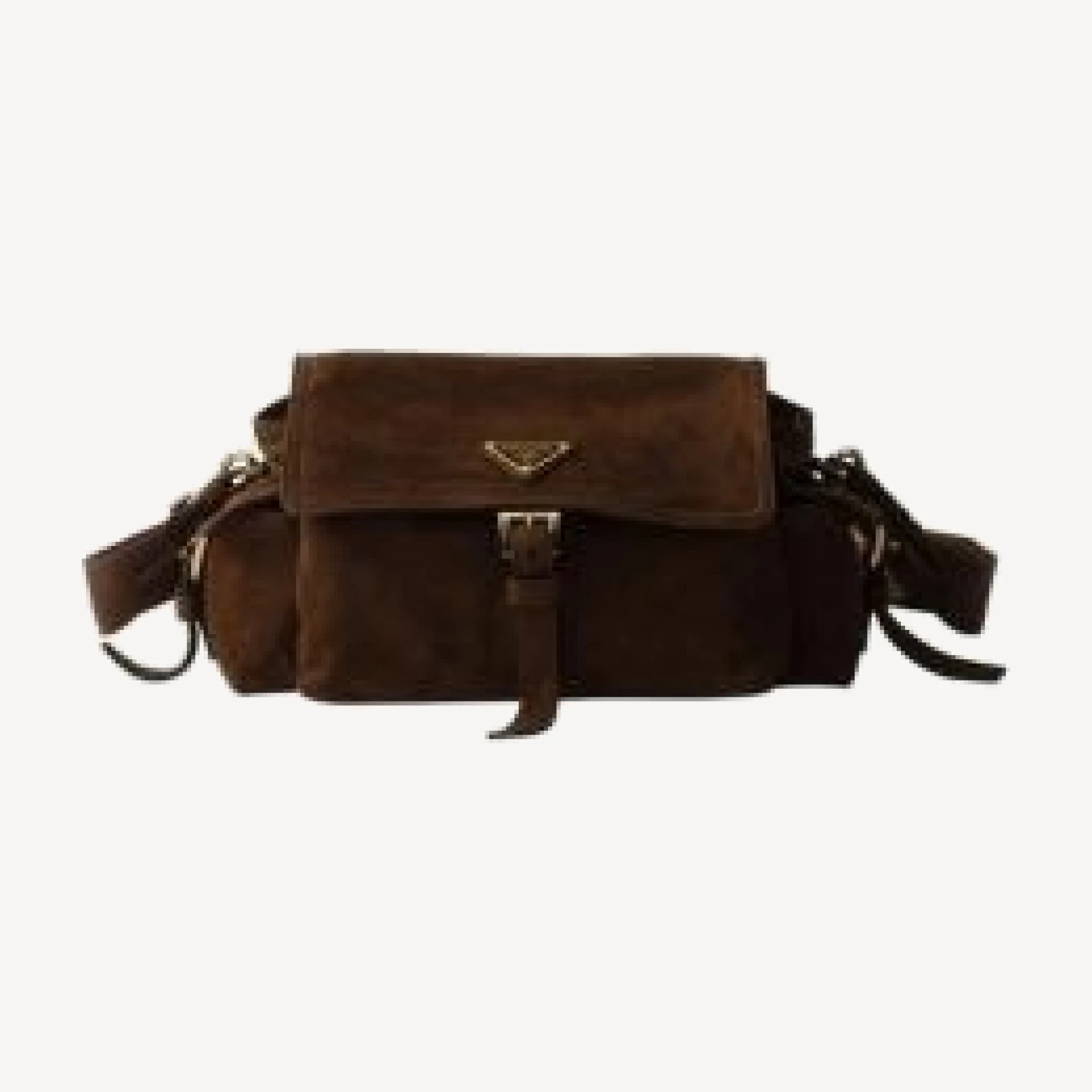 Prada Explore Medium Suede Shoulder Bag With Flap