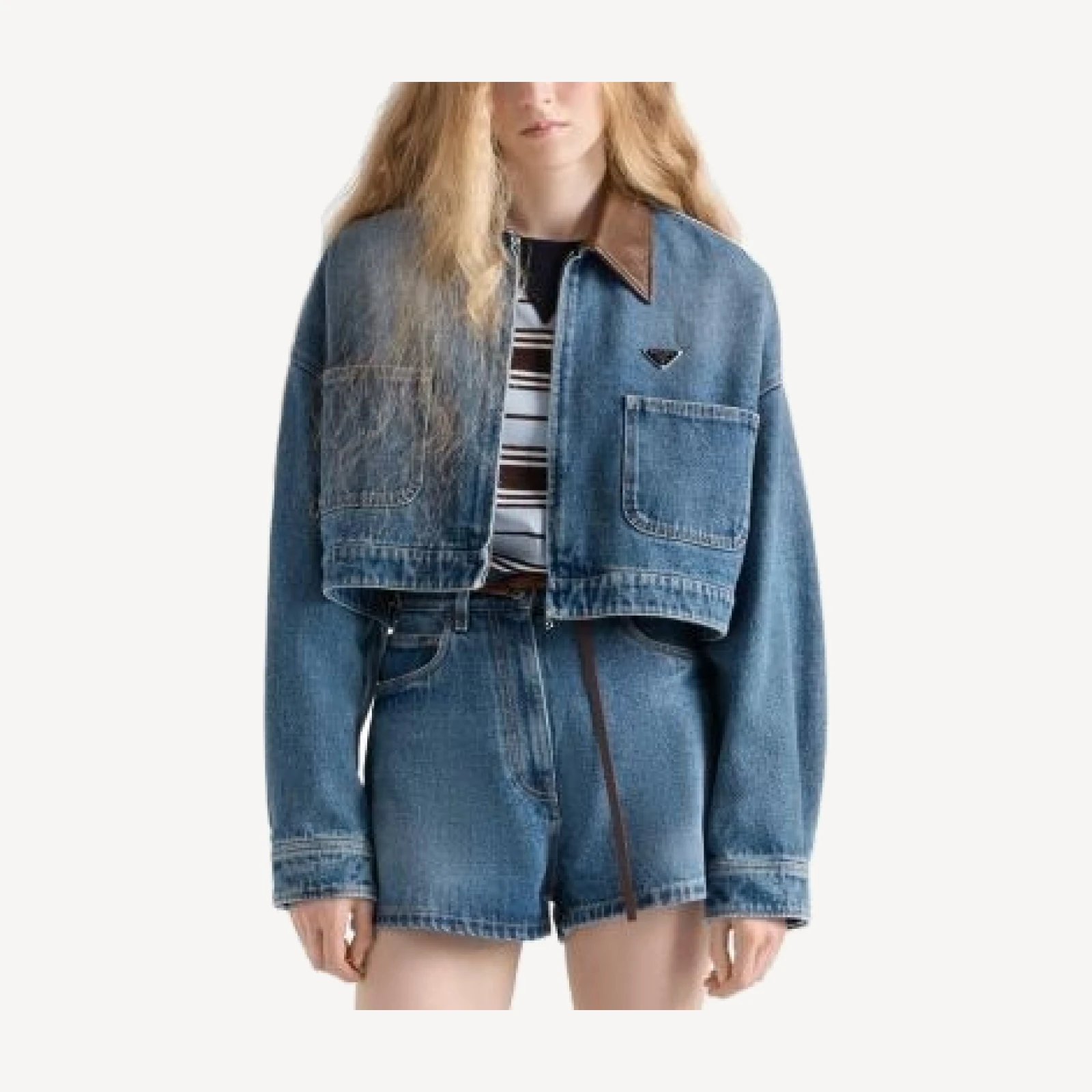 Prada Cropped Denim Jacket