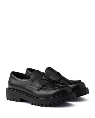 Prada Men's Brushed Leather Loafers