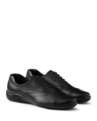 Prada Men's Toblach Laced Leather Shoes