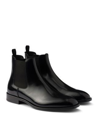 Prada Men's Brushed Leather Chelsea Boots