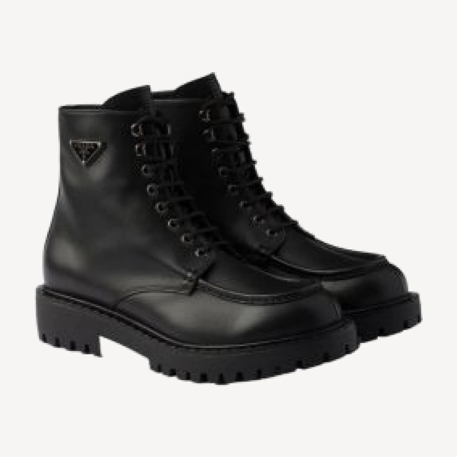 Prada Men's Laced Leather Booties