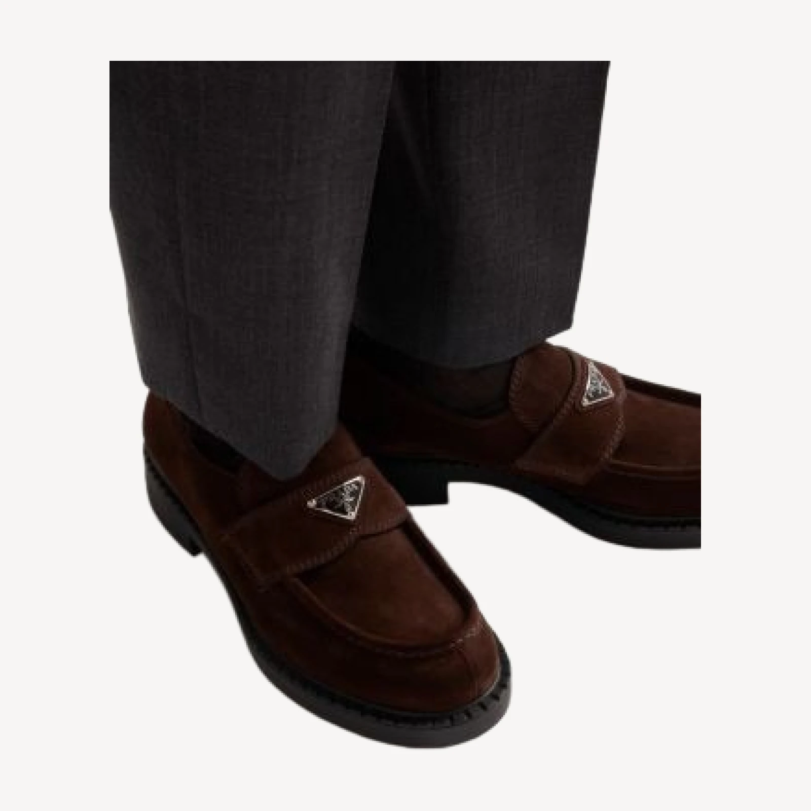 Prada Men's Chocolate Suede Loafers